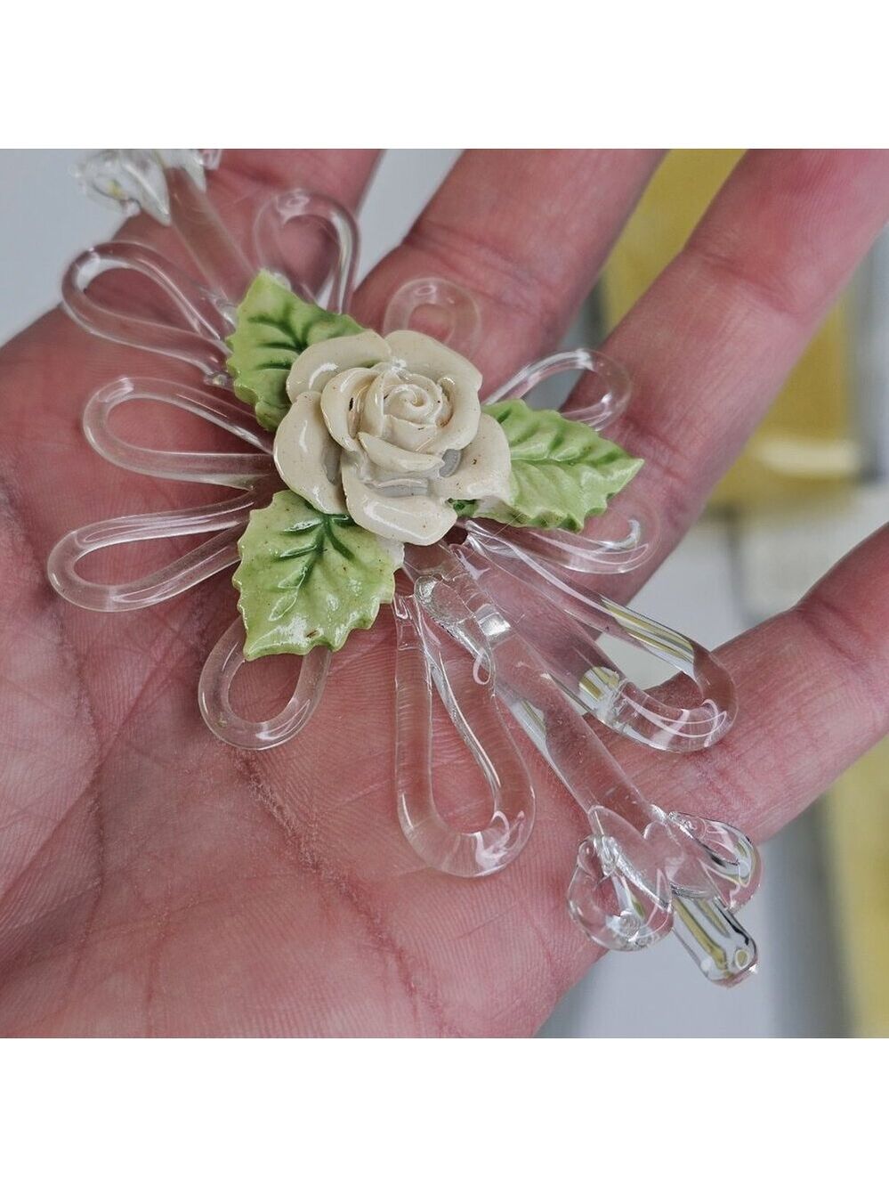 Vintage Glass Christmas Ornaments Silvestri Flower Icicles 3pcs - Picture 4 of 14